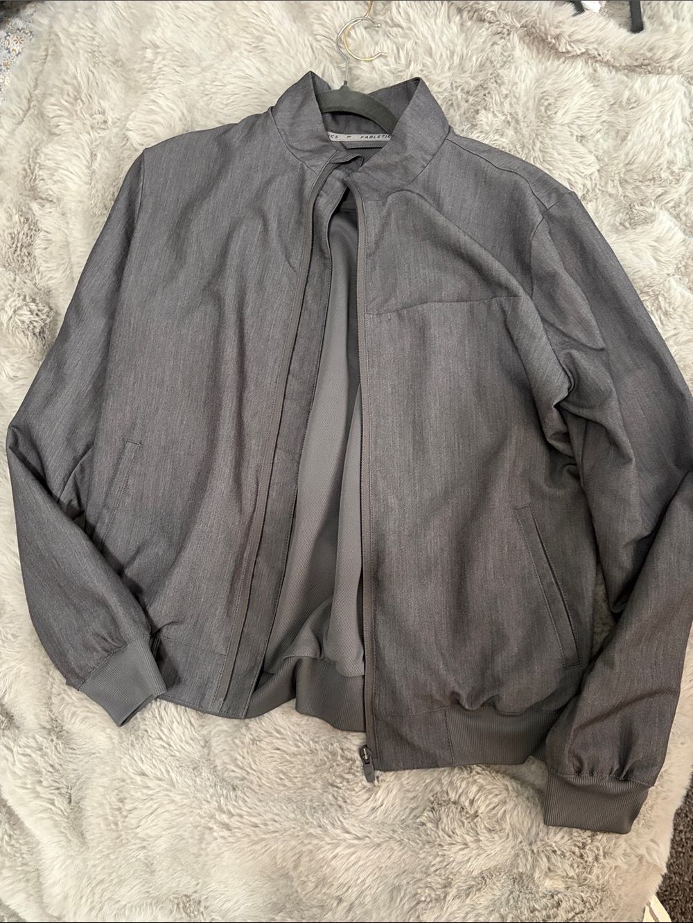 Fabletics Gray Bomber Jacket - Modern Lightweight Zip-Up